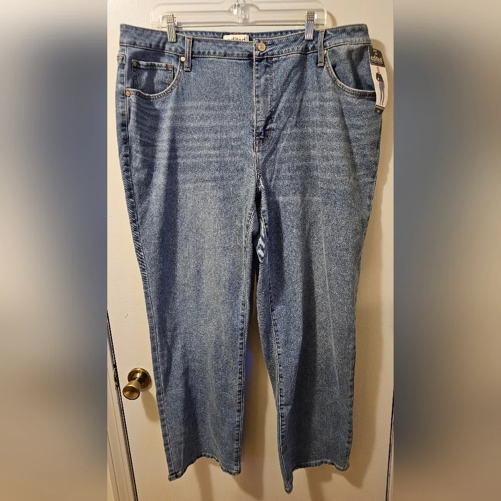 Edited by Remi Bader Loose Straight Jeans Blue Women's Size 20w NWT